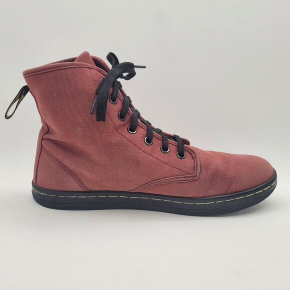 Dr. Martens Shoreditch Women's Sz 9 Canvas High Top Sneakers Boots Red - Picture 5 of 16
